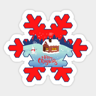 MERRY CHRISTMAS SNOWMAN Sticker